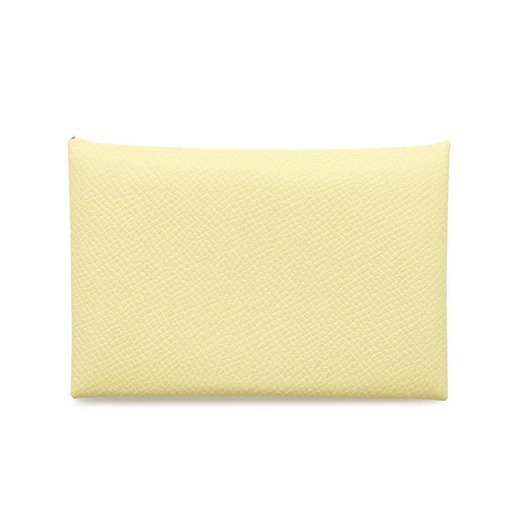 エルメス カードケース カルヴィ ヴェルソ ジョーヌプッサン/ヴェールモワイアン エプソン W刻印 財布
