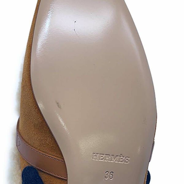 エルメス ミュール オズ OZ シープスキン ベロア レディースサイズ36 HERMES 靴
