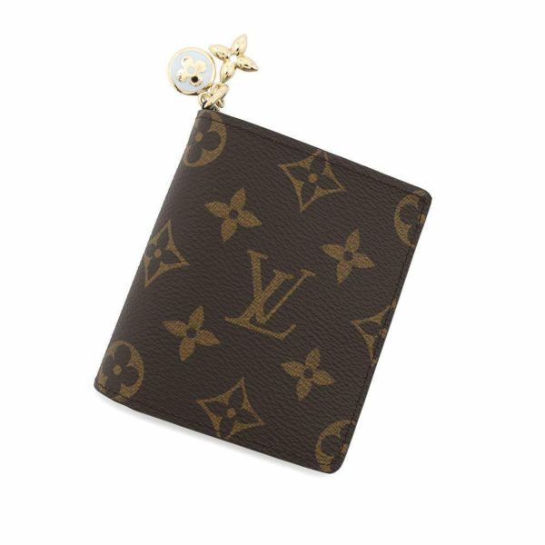 ルイヴィトン 二つ折り財布 モノグラム ポケットウォレット・LV チャーム M14613 財布 アズールブルー