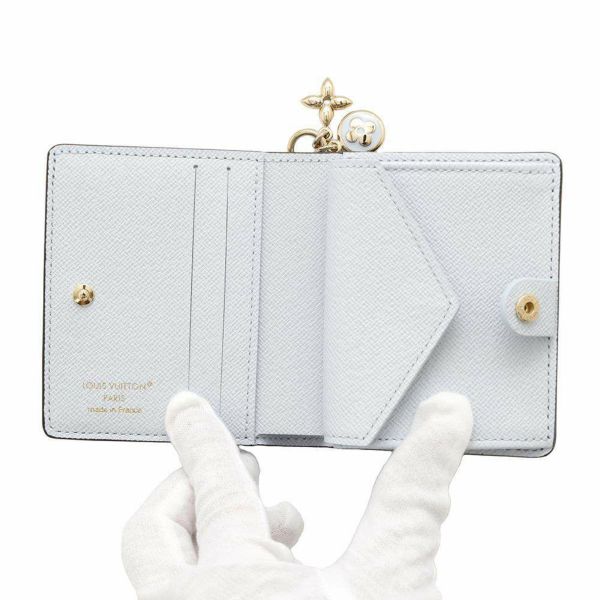 ルイヴィトン 二つ折り財布 モノグラム ポケットウォレット・LV チャーム M14613 財布 アズールブルー