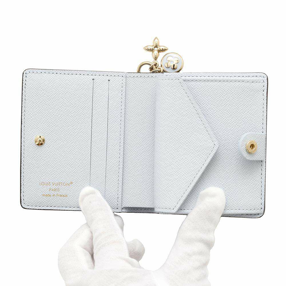 ルイヴィトン 二つ折り財布 モノグラム ポケットウォレット・LV チャーム M14613 財布 アズールブルー