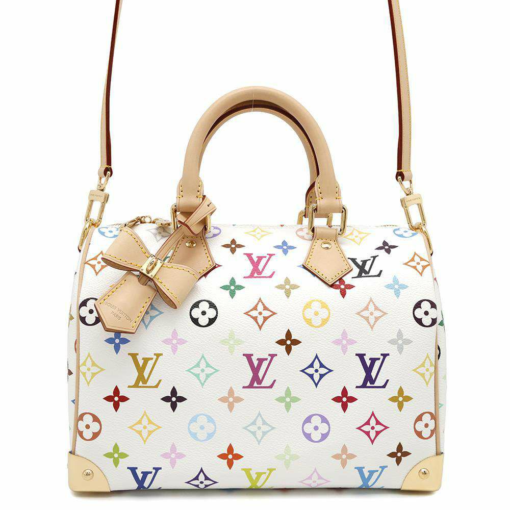 ルイヴィトン マルチカラー LV × TM スピーディ・バンドリエール M13085 ハンドバッグ 白 ホワイト