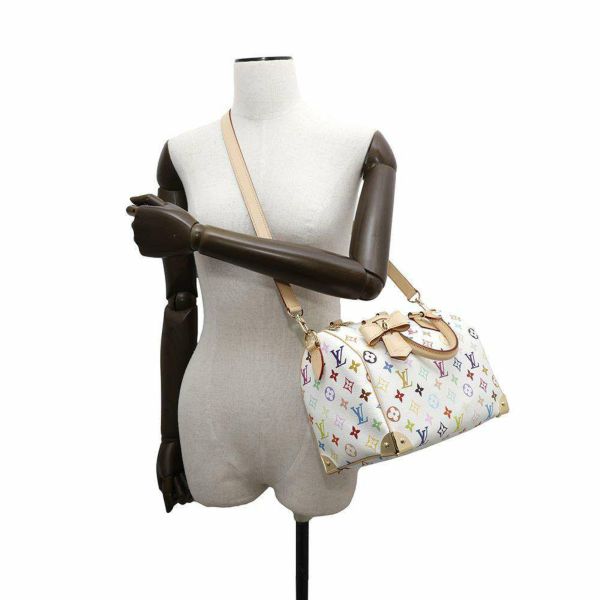 ルイヴィトン マルチカラー LV × TM スピーディ・バンドリエール M13085 ハンドバッグ 白 ホワイト