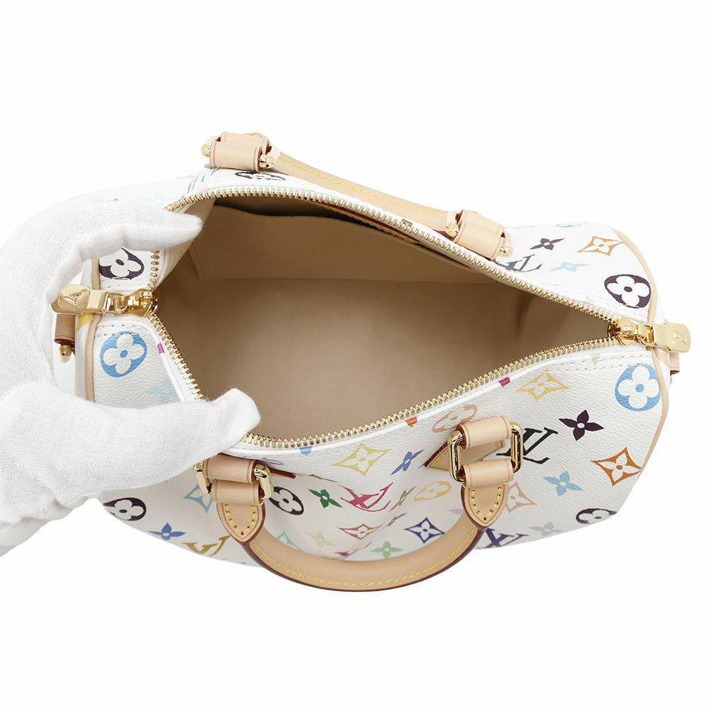 ルイヴィトン マルチカラー LV × TM スピーディ・バンドリエール M13085 ハンドバッグ 白 ホワイト