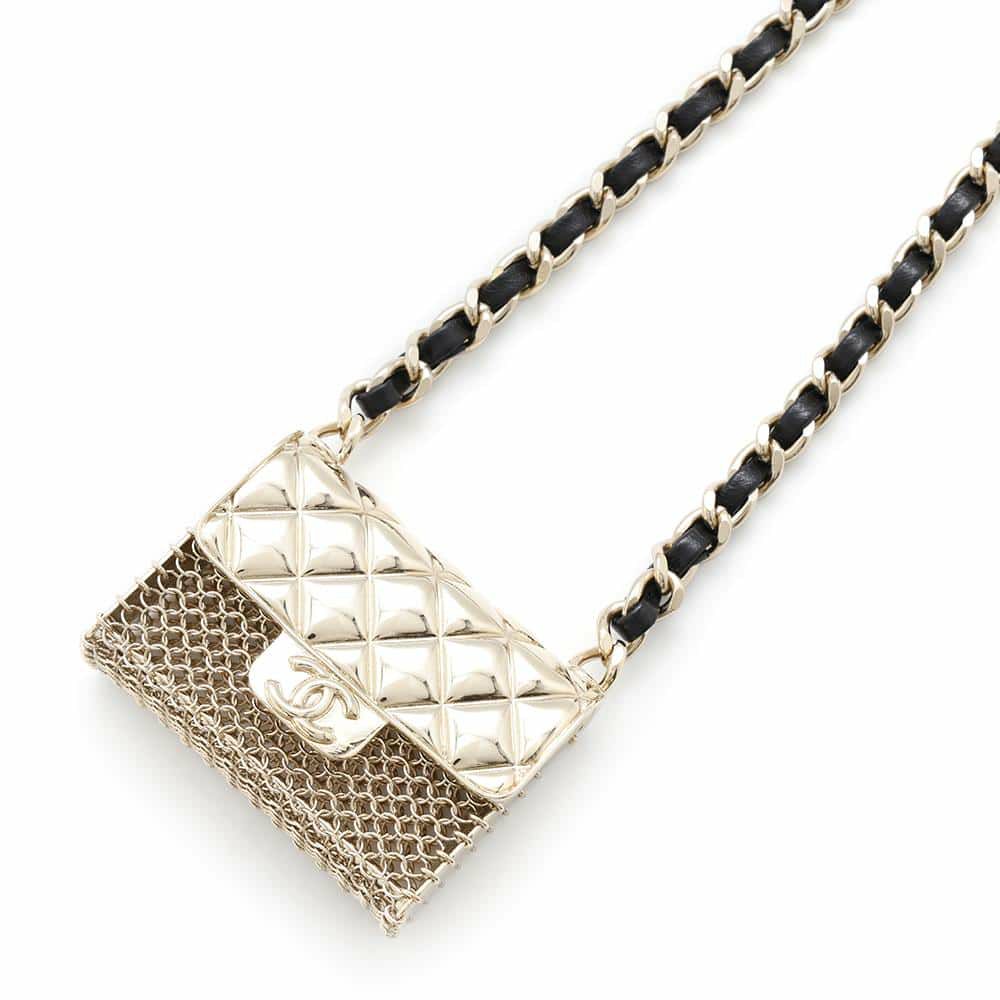 シャネル ネックレス マトラッセ バッグ型 B21 S AB6136 CHANEL チョーカー アクセサリー 黒