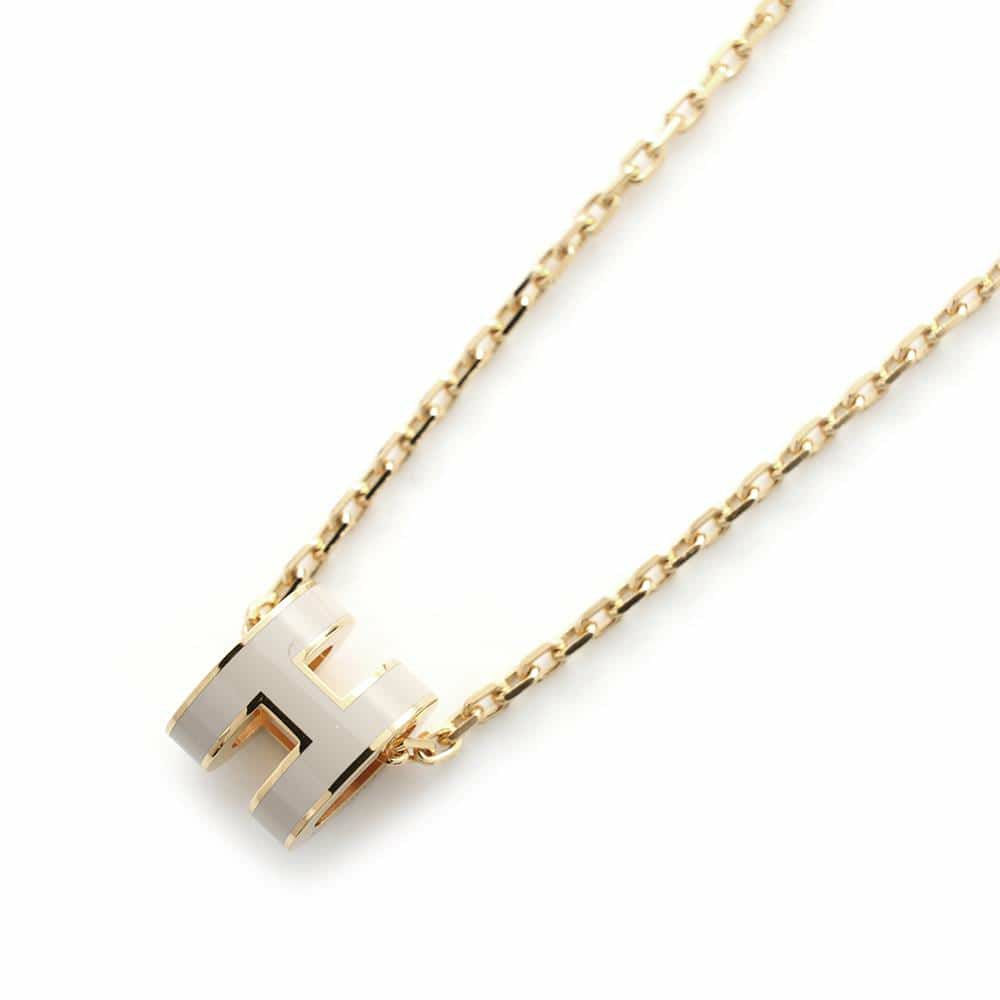 エルメス ネックレス ミニ・ポップアッシュ マロングラッセ/ゴールド金具 アクセサリー ポップH