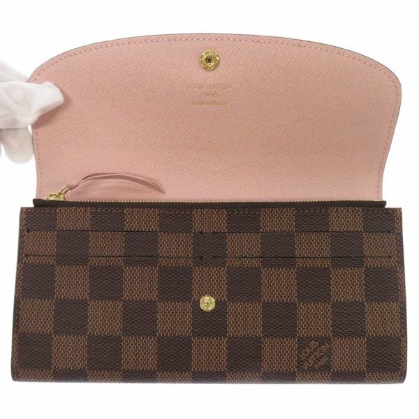 ルイヴィトン 長財布 ダミエ・エベヌ ポルトフォイユ・エミリー N60214 LOUIS VUITTON ヴィトン 財布