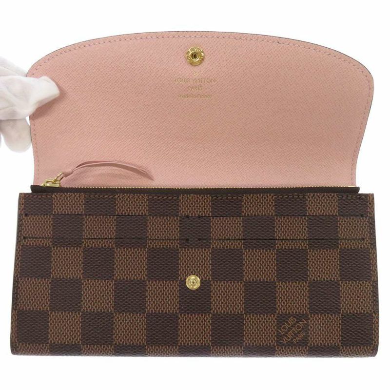 ルイヴィトン 長財布 ダミエ・エベヌ ポルトフォイユ・エミリー N60214 LOUIS VUITTON ヴィトン 財布