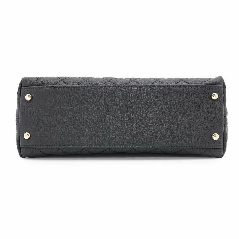 シャネル ハンドバッグ マトラッセ ココマーク ココハンドル キャビアスキン A92991 2wayショルダーバッグ 黒