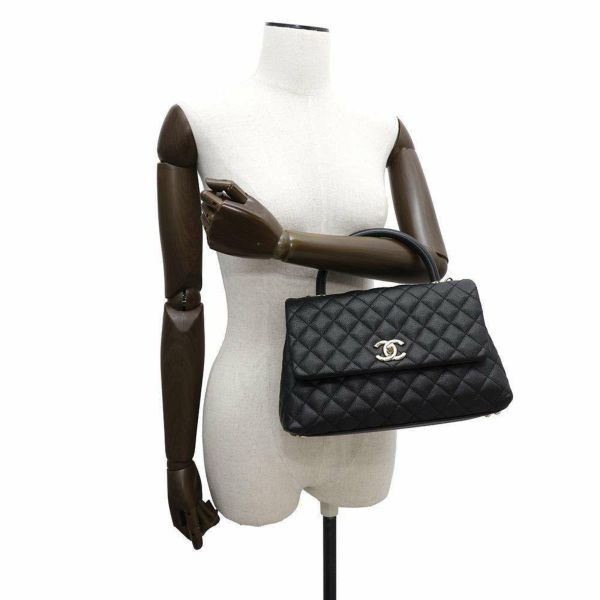 シャネル ハンドバッグ マトラッセ ココマーク ココハンドル キャビアスキン A92991 2wayショルダーバッグ 黒