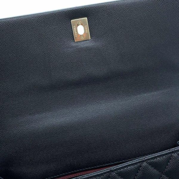 シャネル ハンドバッグ マトラッセ ココマーク ココハンドル キャビアスキン A92991 2wayショルダーバッグ 黒