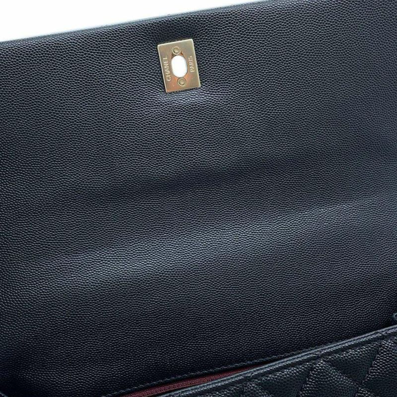 シャネル ハンドバッグ マトラッセ ココマーク ココハンドル キャビアスキン A92991 2wayショルダーバッグ 黒