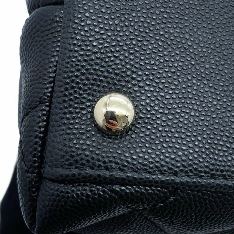 シャネル ハンドバッグ マトラッセ ココマーク ココハンドル キャビアスキン A92991 2wayショルダーバッグ 黒