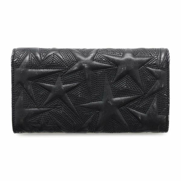 シャネル 長財布 スターエンボス ココマーク メタリック レザー A70097 CHANEL 財布 二つ折り長財布 黒