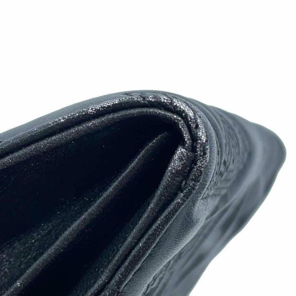 シャネル 長財布 スターエンボス ココマーク メタリック レザー A70097 CHANEL 財布 二つ折り長財布 黒