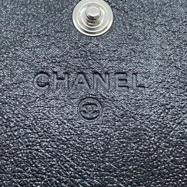 シャネル 長財布 スターエンボス ココマーク メタリック レザー A70097 CHANEL 財布 二つ折り長財布 黒