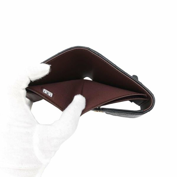 シャネル 三つ折り財布 クラシック スモール フラップ ウォレット キャビアスキン AP0231 CHANEL 黒