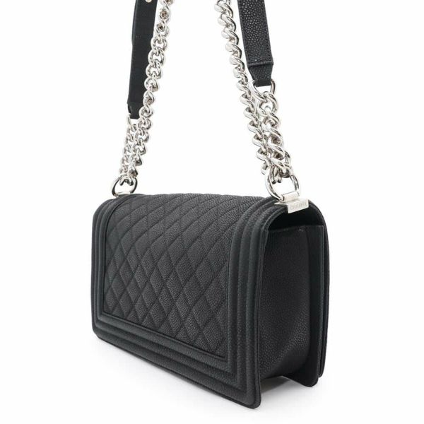 シャネル チェーンショルダーバッグ ボーイシャネル ソフトキャビアスキン A67086 CHANEL バッグ 斜めがけ BOY CHANEL 黒