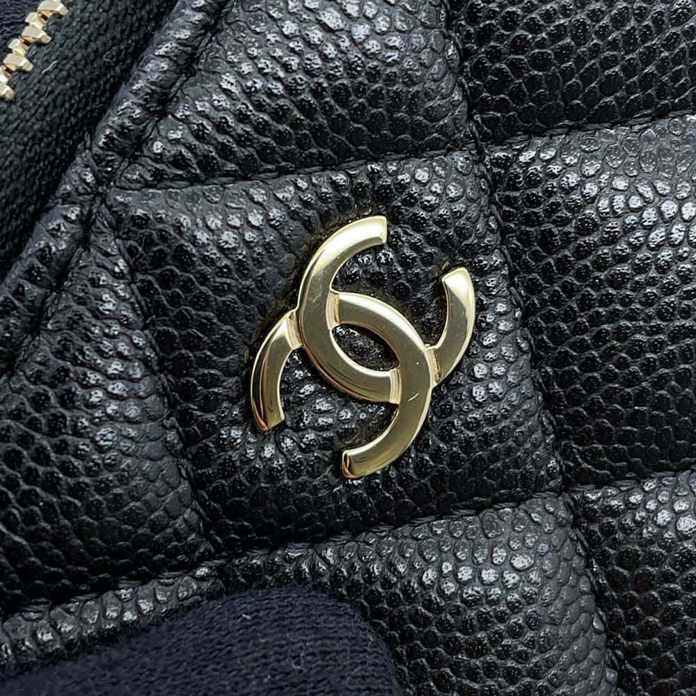 シャネル チェーンショルダーバッグ マトラッセ ココマーク キャビアスキン AP4016 CHANEL 黒