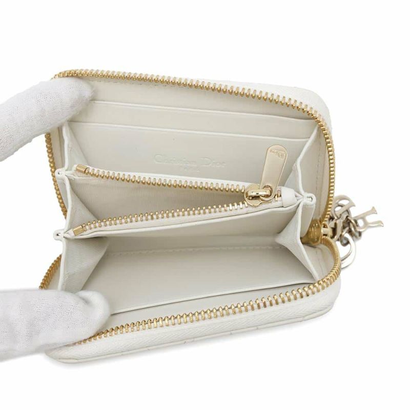 クリスチャン・ディオール コインケース レディディオール ヴォヤージュ スモール ラムスキン S0985ONMJ_M030 財布 白