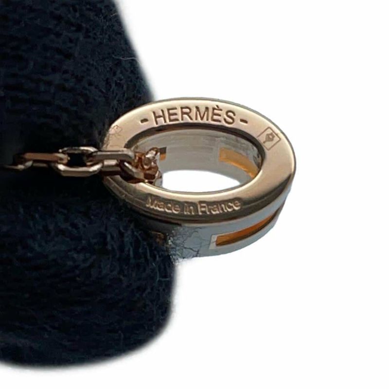 エルメス ネックレス ミニ・ポップアッシュ ホワイト/ピンクゴールド金具 HERMES アクセサリー 白