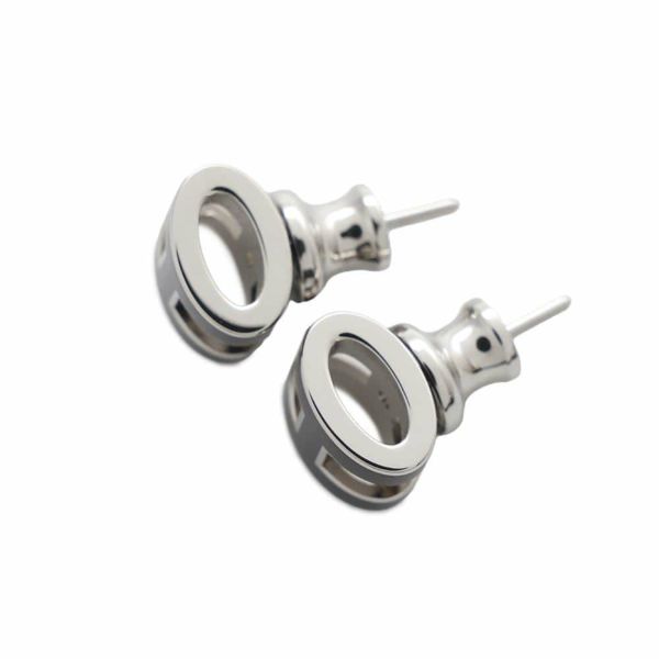 エルメス ピアス ミニ・ポップアッシュ ブラック/シルバー金具 Hモチーフ HERMES Pop H ポップH 黒