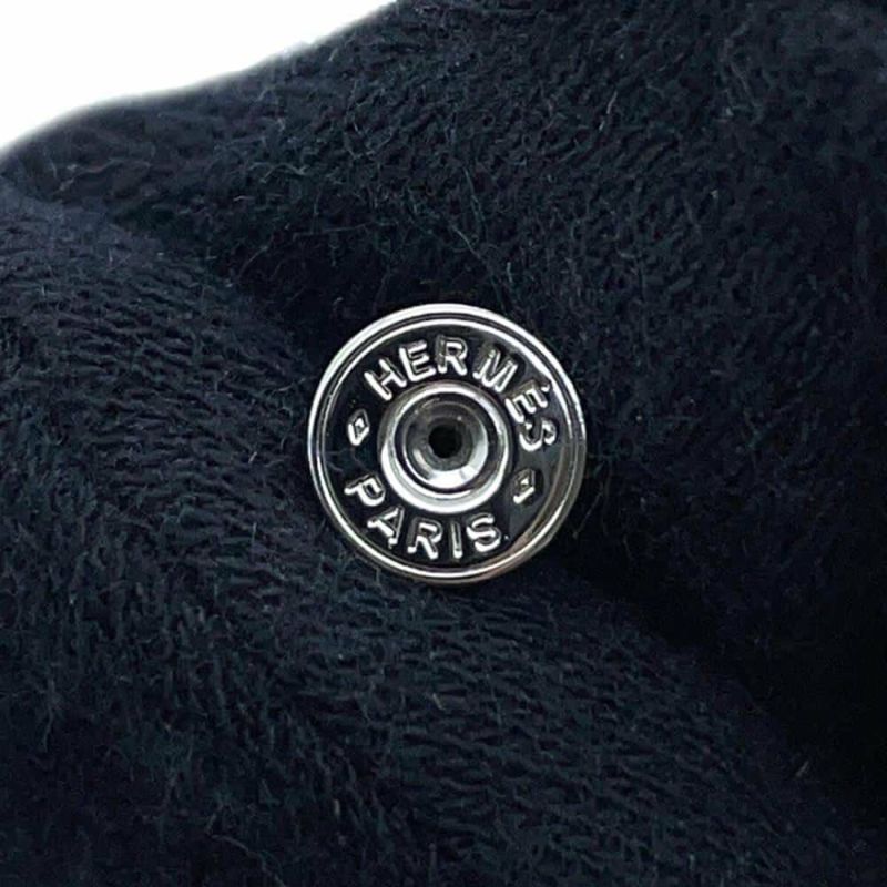 エルメス ピアス ミニ・ポップアッシュ ブラック/シルバー金具 Hモチーフ HERMES Pop H ポップH 黒