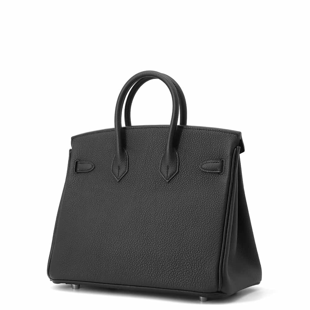 エルメス バーキン25 ブラック/シルバー金具 トゴ W刻印 HERMES Birkin ハンドバッグ 黒