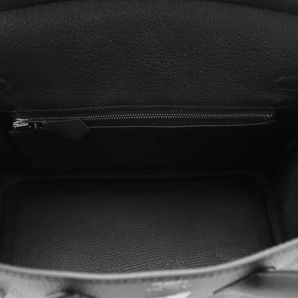 エルメス バーキン25 ブラック/シルバー金具 トゴ W刻印 HERMES Birkin ハンドバッグ 黒
