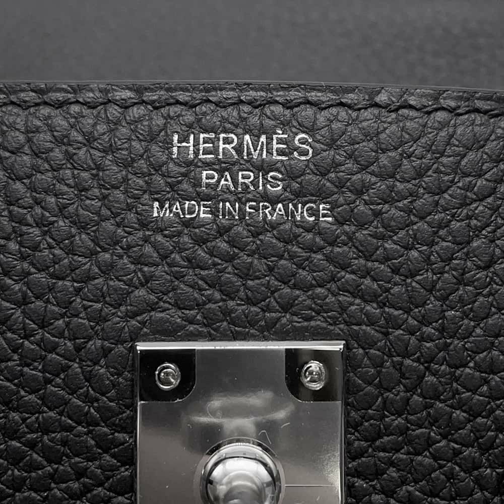 エルメス バーキン25 ブラック/シルバー金具 トゴ W刻印 HERMES Birkin ハンドバッグ 黒