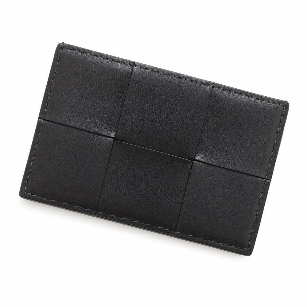 ボッテガヴェネタ カードケース マキシイントレチャート レザー 748052 BOTTEGA VENETA パスケース 黒