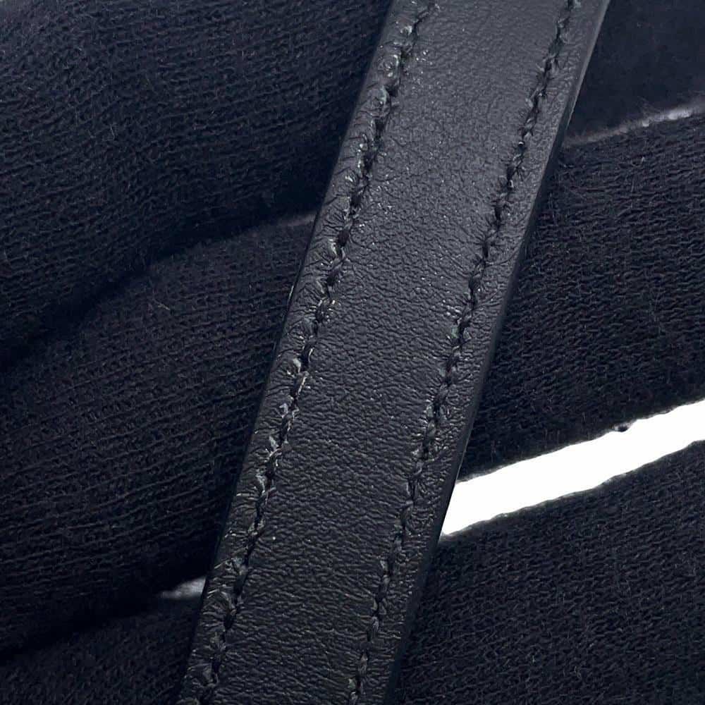 エルメス ネックレス ケリーラリアット ブラック/シルバー金具 スイフト W刻印 HERMES アクセサリー 黒