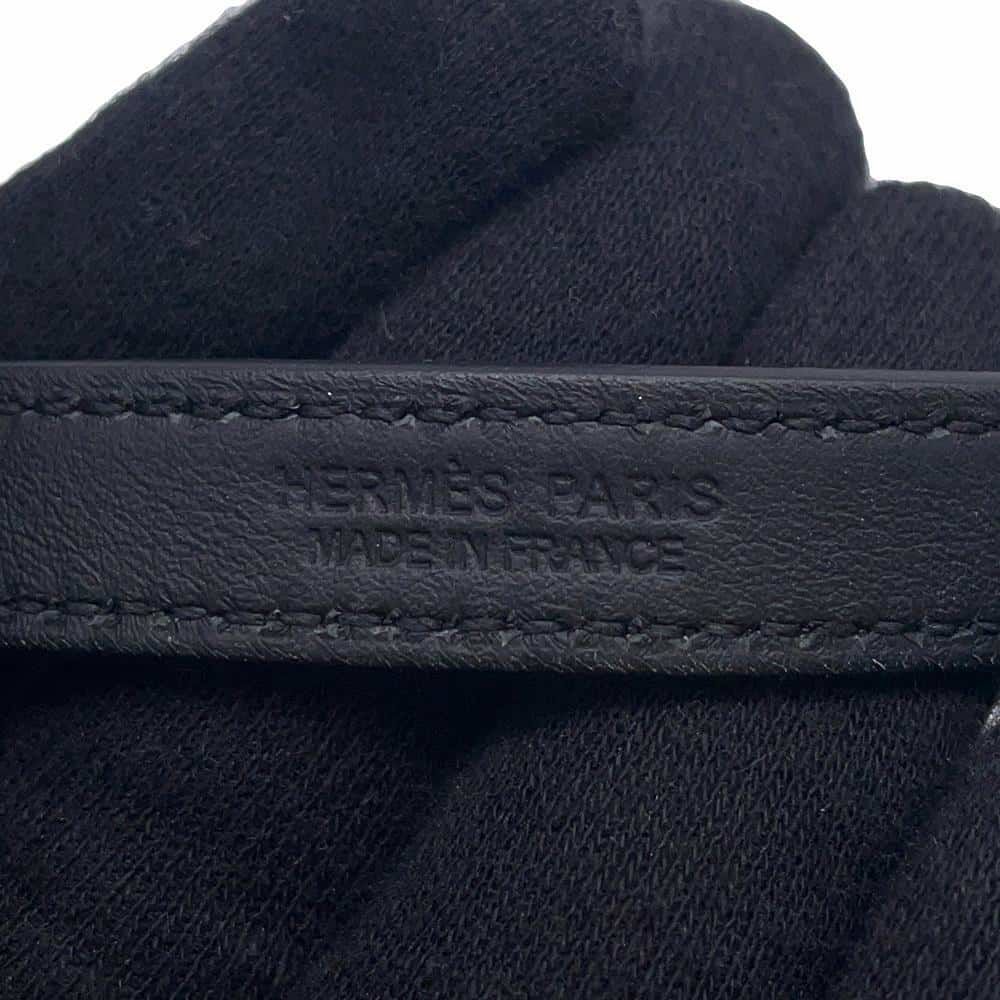 エルメス ネックレス ケリーラリアット ブラック/シルバー金具 スイフト W刻印 HERMES アクセサリー 黒