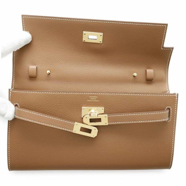 エルメス ケリーウォレット ロング トゥーゴー ゴールド/ゴールド金具 エバーカラー W刻印 HERMES 財布