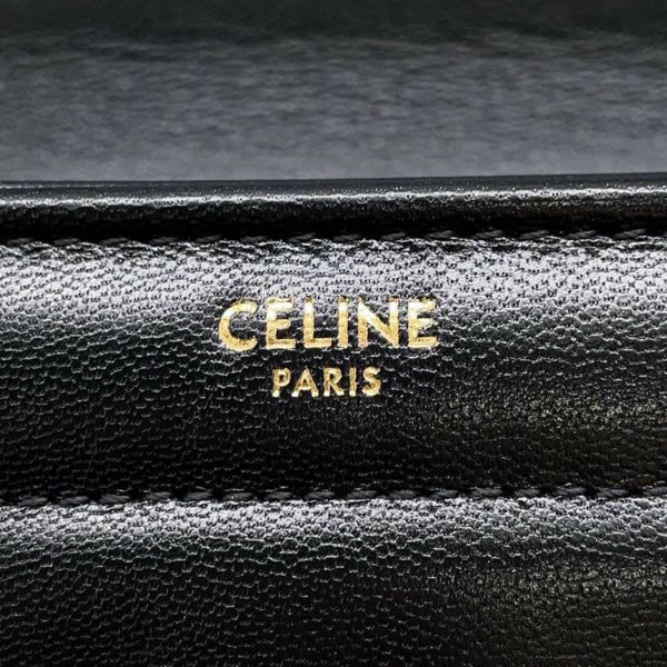 セリーヌ チェーンショルダーバッグ ロゴ レザー 11127 3EYD 38NO CELINE バッグ 黒
