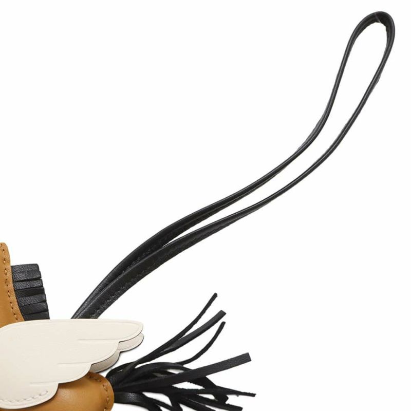 エルメス バッグチャーム ロデオPM ペガサス チャイ/ナタ/ブラック ラムスキン U刻印 黒