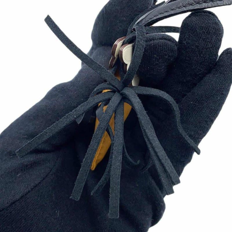 エルメス バッグチャーム ロデオPM ペガサス チャイ/ナタ/ブラック ラムスキン U刻印 黒