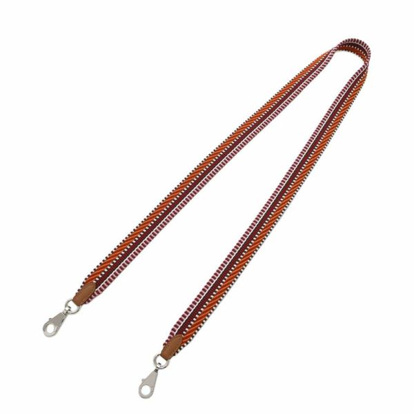 HERMES - エルメス ショルダーストラップ バンドリエール サングル カヴァル オランジュミニウム/ゴールド/ピンク/シルバー金具 キャンバス/スイフト B刻印 エルメス ショルダーストラップ バンドリエール サングル