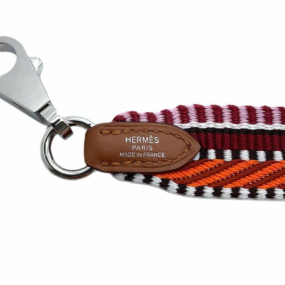 エルメス ショルダーストラップ バンドリエール サングル カヴァル オランジュミニウム/ゴールド/ピンク/シルバー金具 キャンバス/スイフト B刻印