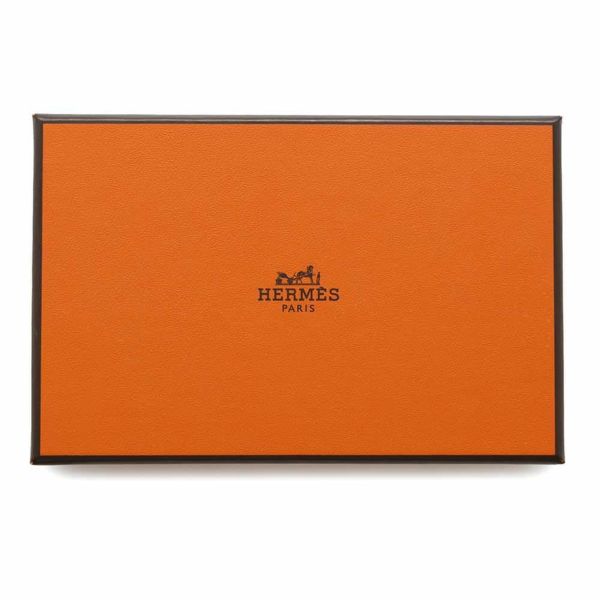 エルメス コインケース カルヴィ デュオ ブラック/シルバー金具 ボックスカーフ B刻印 黒