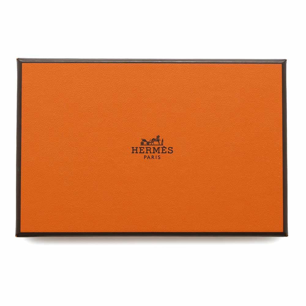 エルメス コインケース カルヴィ デュオ ブラック/シルバー金具 ボックスカーフ B刻印 黒