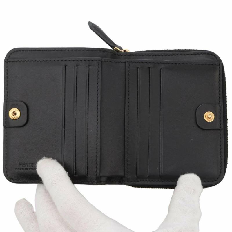 フェンディ 二つ折り財布 エフ イズ レザー 8M0407 FENDI 財布 黒