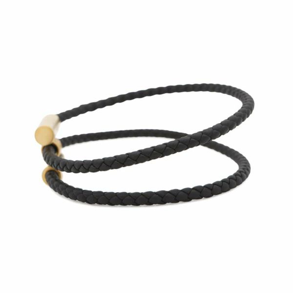 エルメス ブレスレット トゥルニ トレッセ ブラック/ゴールド金具 スイフト サイズT5 HERMES アクセサリー 黒