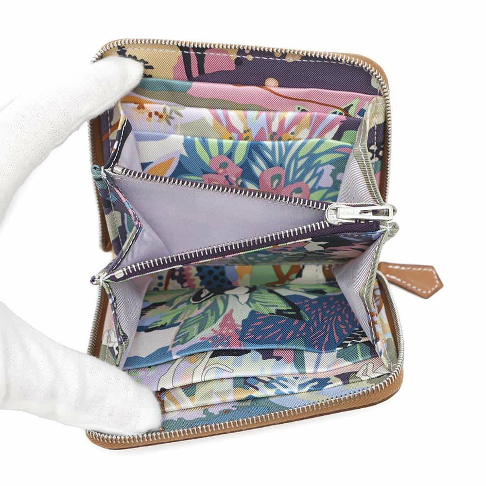 エルメス コインケース アザップコンパクト シルクイン ゴールド/シルバー金具 エプソン W刻印