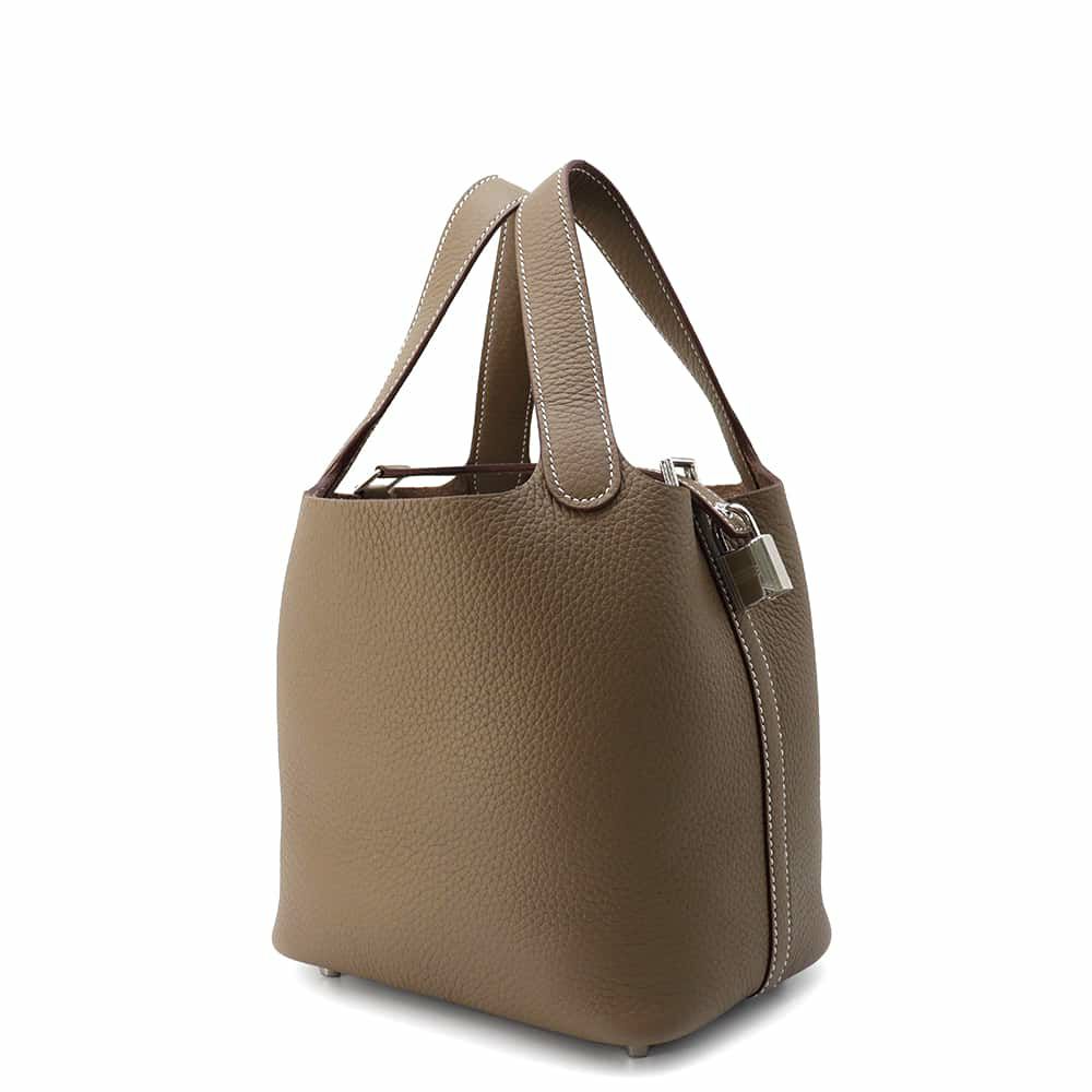 エルメス ハンドバッグ ピコタンロックPM エトゥープ/シルバー金具 トリヨンクレマンス K刻印