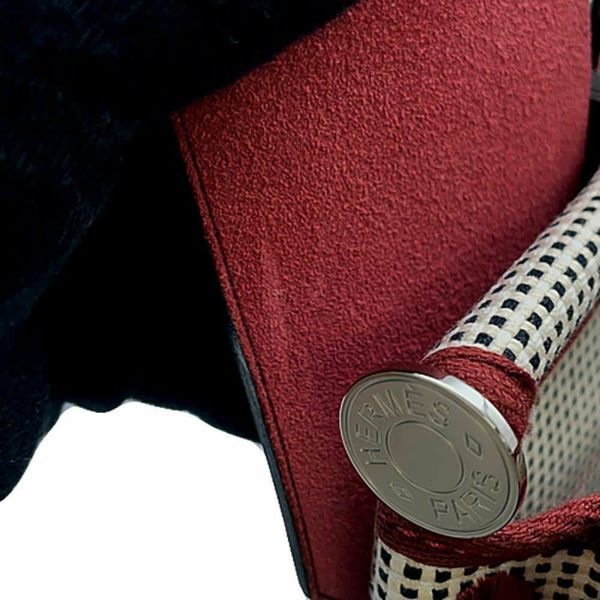 エルメス エールバッグジップPM ルトゥルネ ルージュセリエ/ブラック/シルバー金具 トワルキャドリーユ/ヴァッシュハンター W刻印