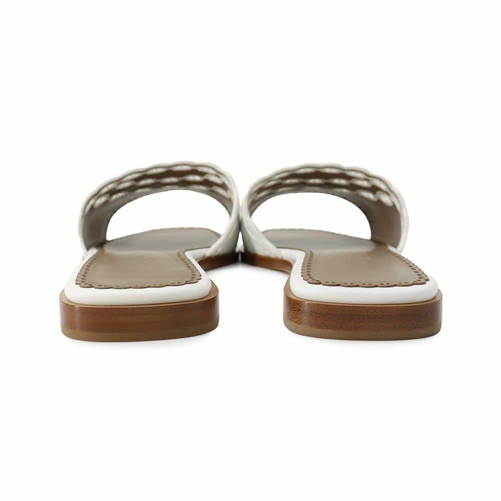 エルメス サンダル ガエル シェーヌダンクル刺繍 レザー レディースサイズ38 1/2 HERMES 靴 白