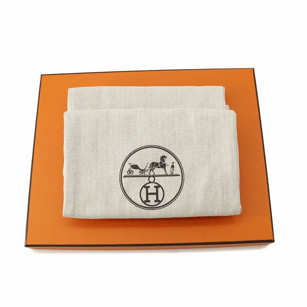 エルメス サンダル ガエル シェーヌダンクル刺繍 レザー レディースサイズ38 1/2 HERMES 靴 白