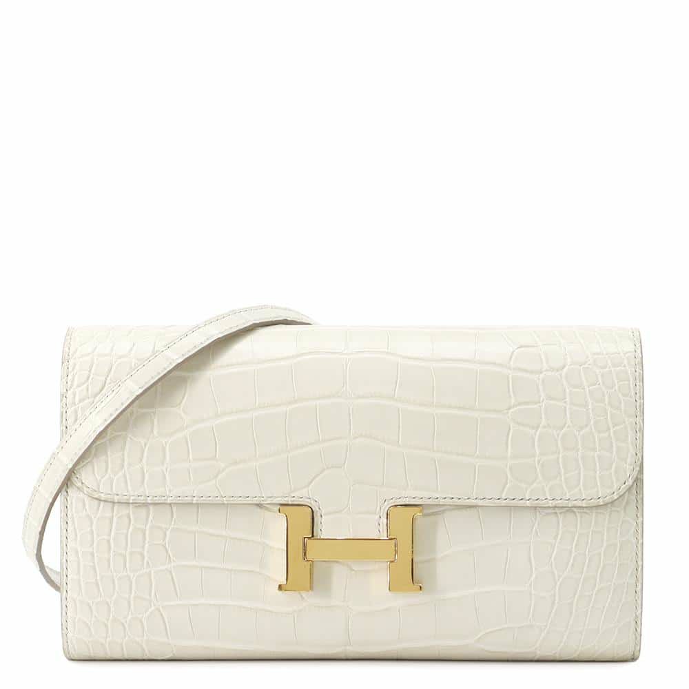 エルメス 長財布 コンスタンス トゥーゴー ロング ベトン/ゴールド金具 アリゲーターマット U刻印