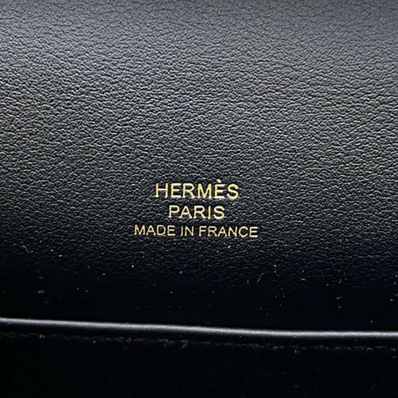 エルメス ハンドバッグ ポシェットケリー ブラック/ゴールド金具 スイフト HERMES W刻印 黒